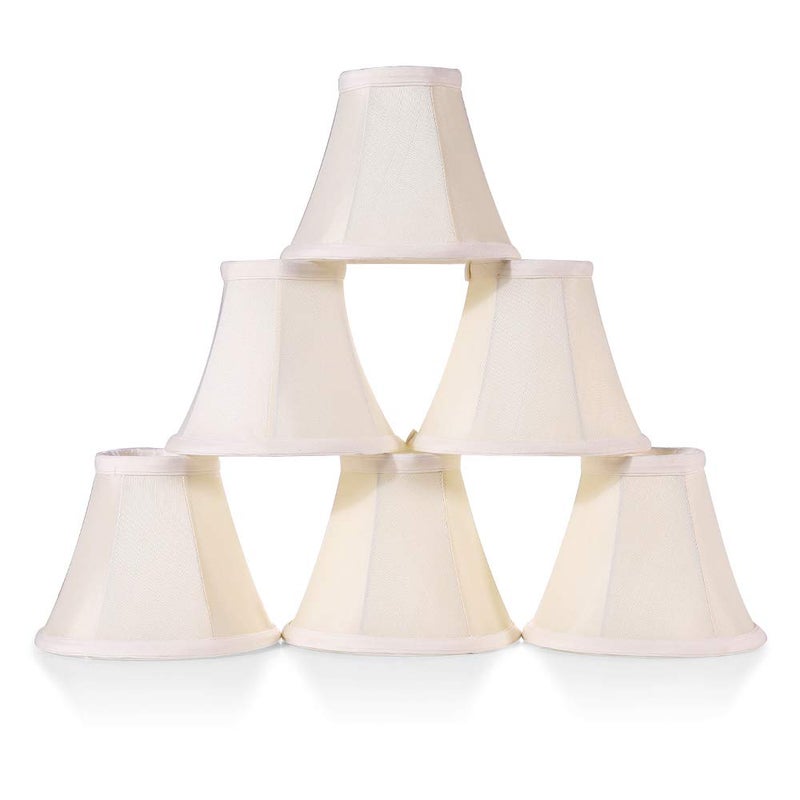 Wellmet Chandelier Shades, ONLY FOR CANDELABRA BULBS, Clip-on Fitter Lamp Shades, 3" X 6" X 5", 6 pcs Set - Image 1